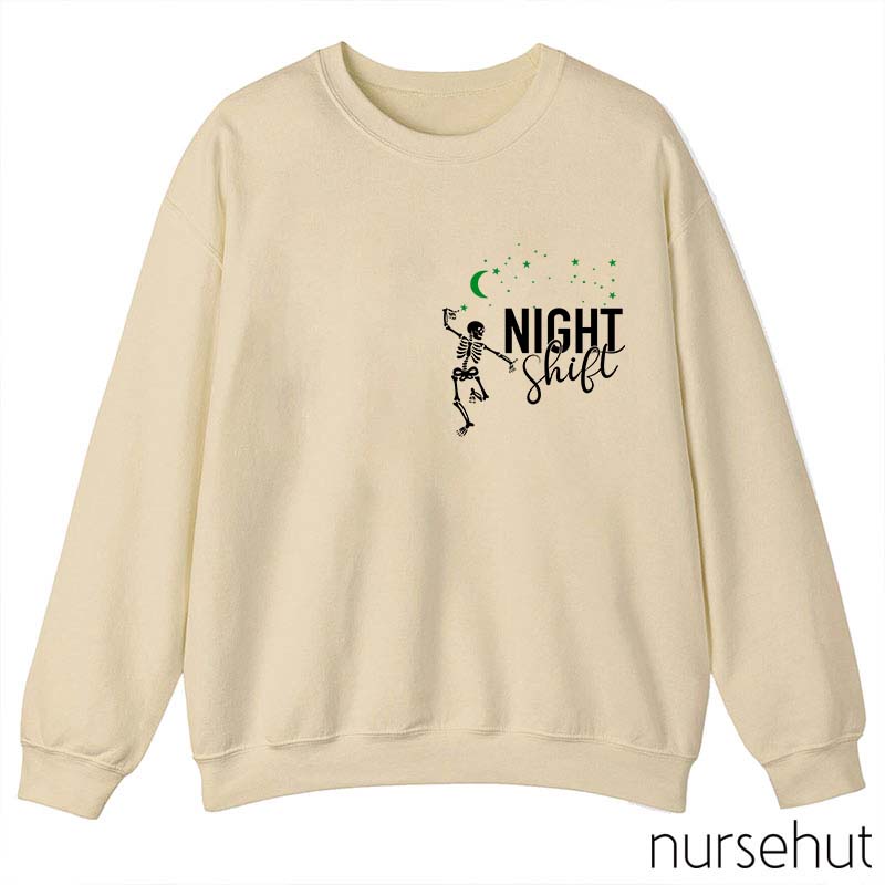 Night Shift The Dancing Skeleton Nurse Sweatshirt