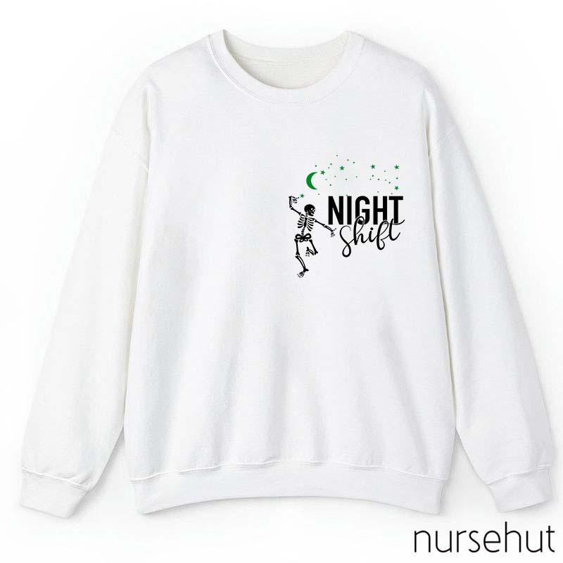 Night Shift The Dancing Skeleton Nurse Sweatshirt