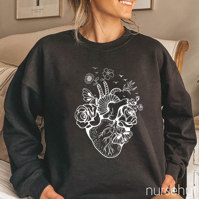 Heart Flower  Nurse Sweatshirt