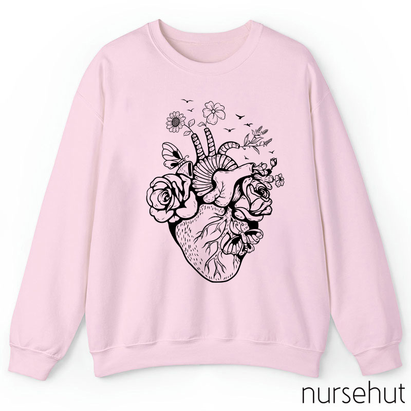 Heart Flower  Nurse Sweatshirt
