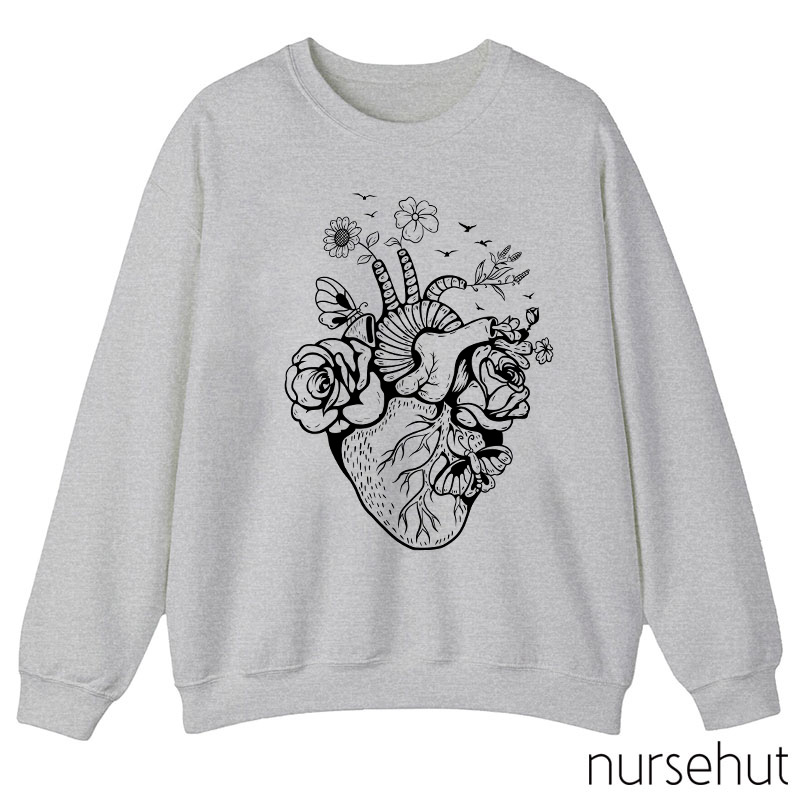 Heart Flower  Nurse Sweatshirt