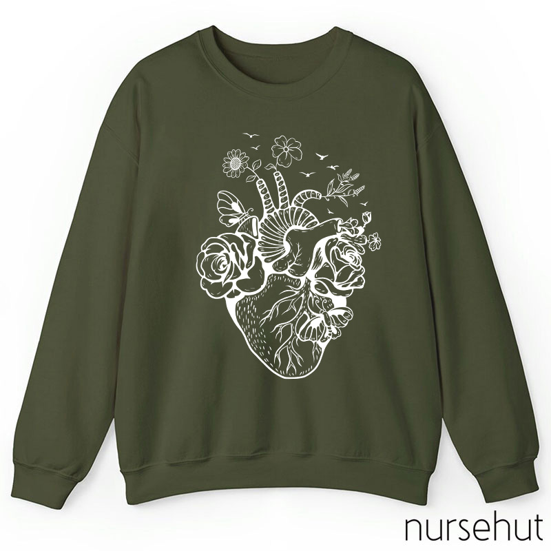 Heart Flower  Nurse Sweatshirt
