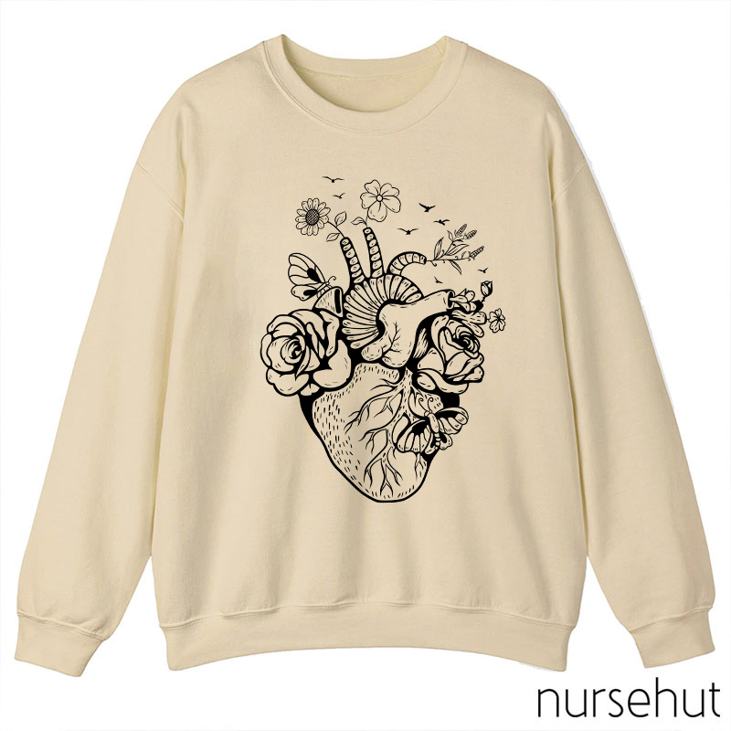 Heart Flower  Nurse Sweatshirt