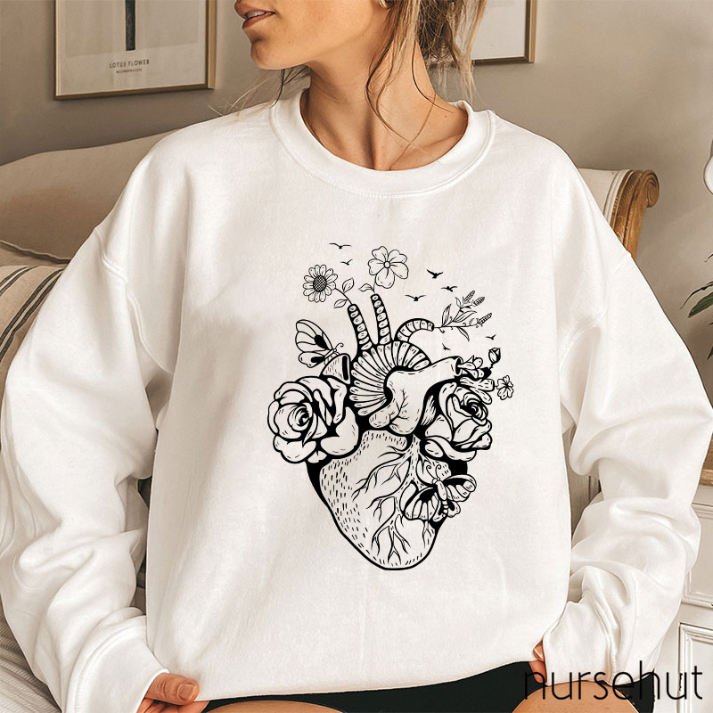 Heart Flower  Nurse Sweatshirt