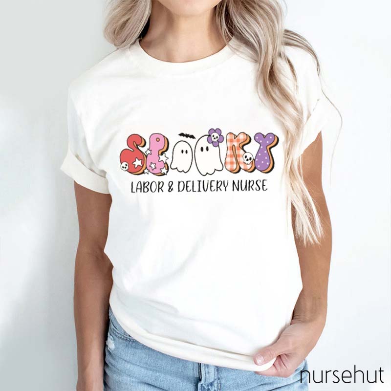 Spooky Labor Delivery Nurse T-Shirt