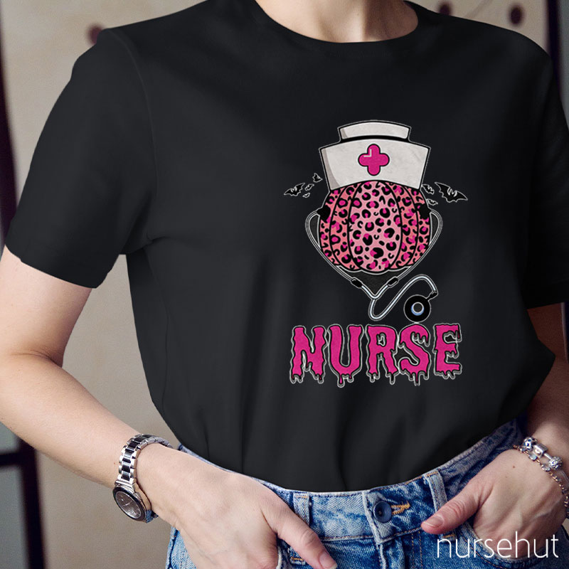 Leopard Pumpkin Nurse T-Shirt