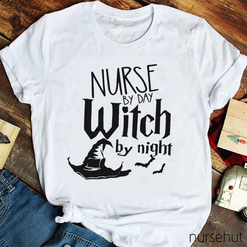 Nurse By Day Witch By Night Nurse T-Shirt