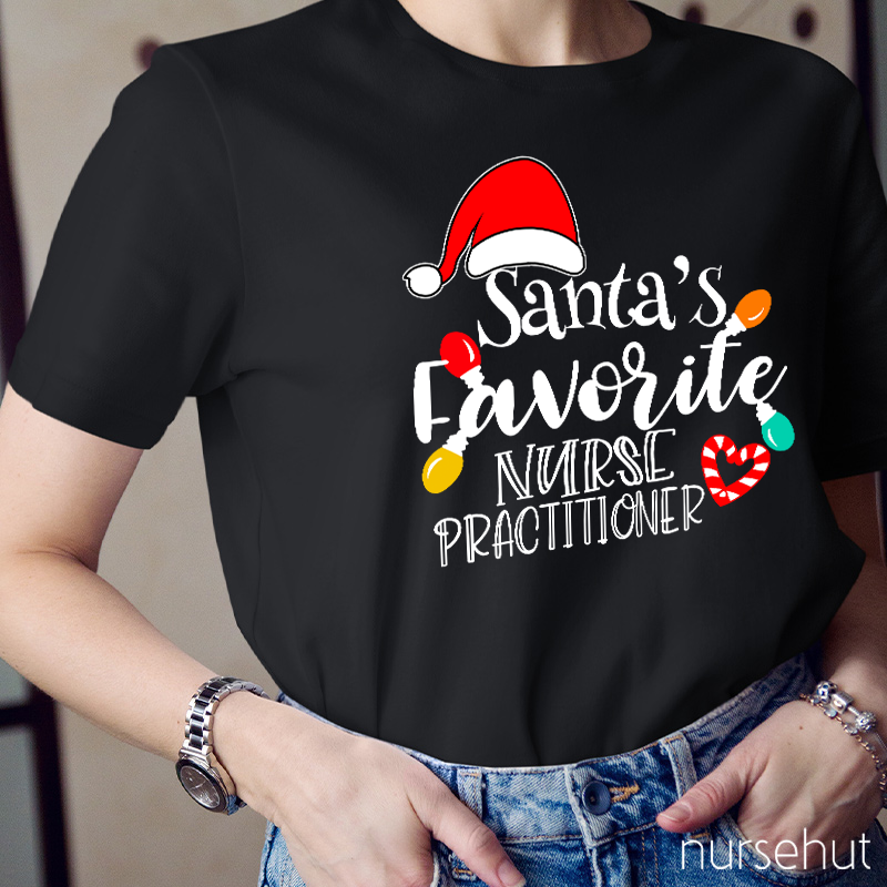 Santa's Favorite Nurse Practitioner Nurse T-Shirt