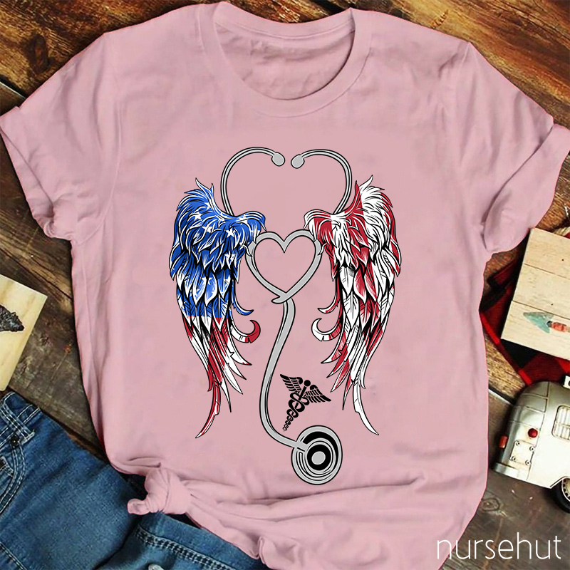 We Are Angels Who Happens To Be A Nurse Here Nurse T-Shirt