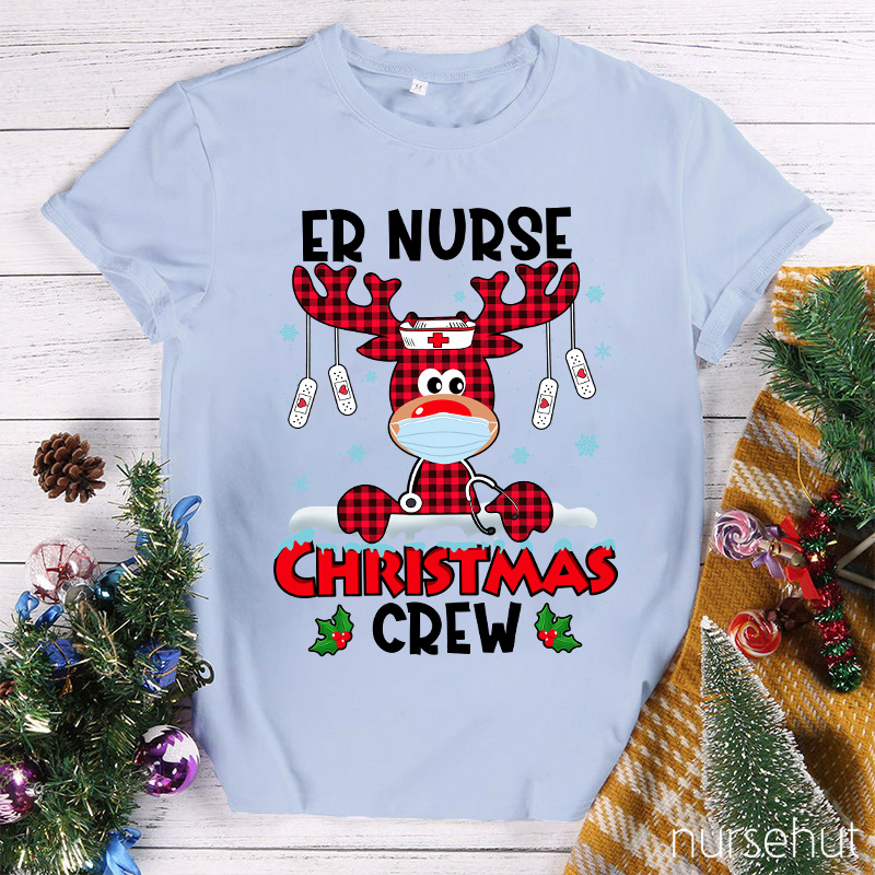 ER Christmas Nurse Crew Reindeer T-Shirt