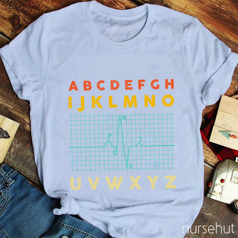 Alphabet With Electrocardiogram Nurse T-Shirt