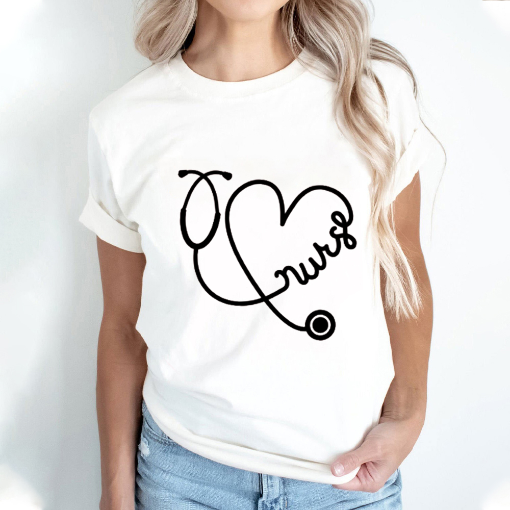 Nurse Heart Stethoscope T-Shirt