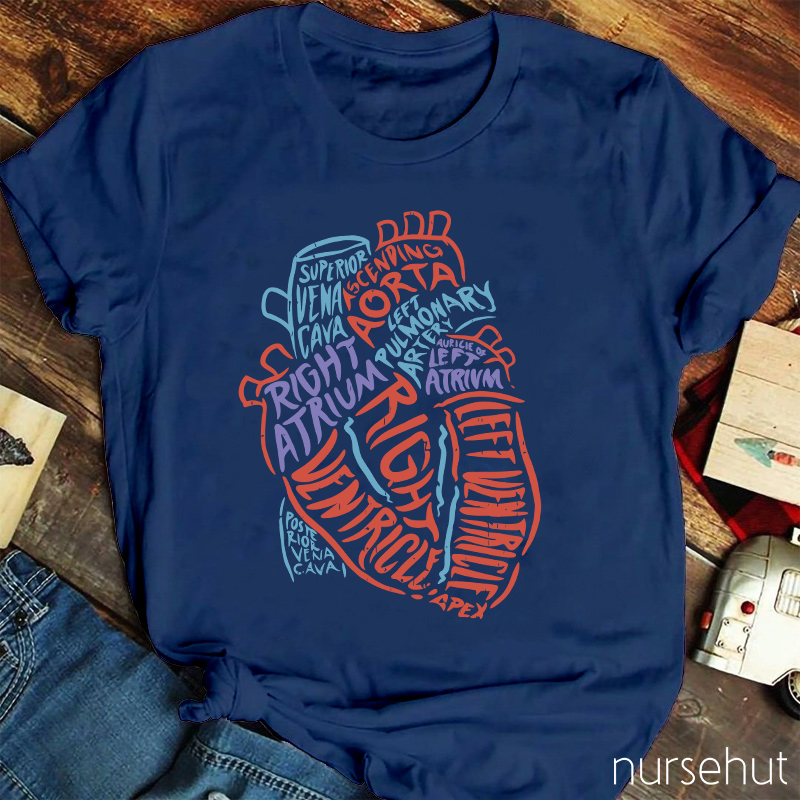 Heart Anatomy Biology Aorta Heartbeat Nurse T-Shirt