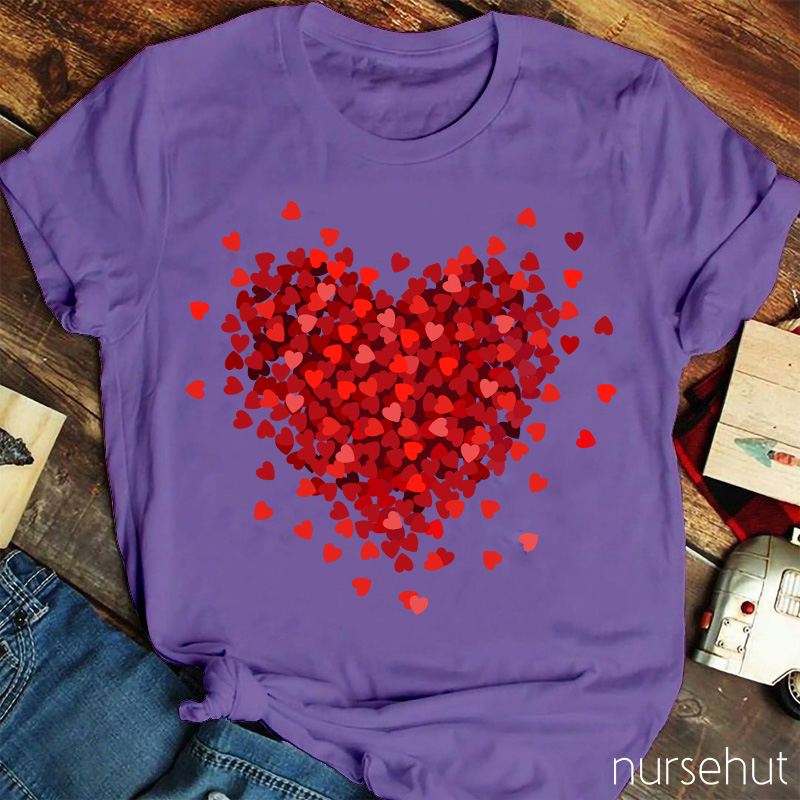 Let Love Fill Your Heart Teacher T-Shirt