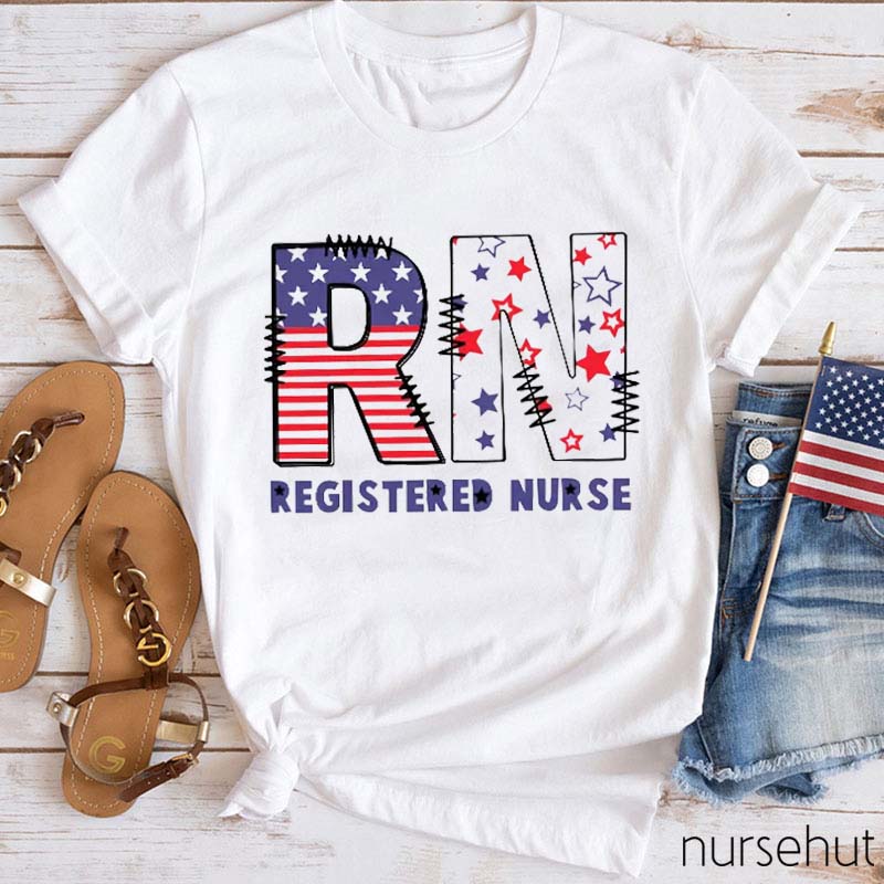 Personalized Flat RN Nurse T-Shirt