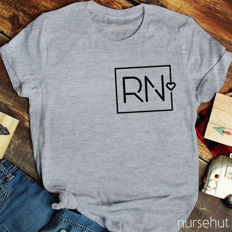 Personalized Black Font RN Nurse T-Shirt