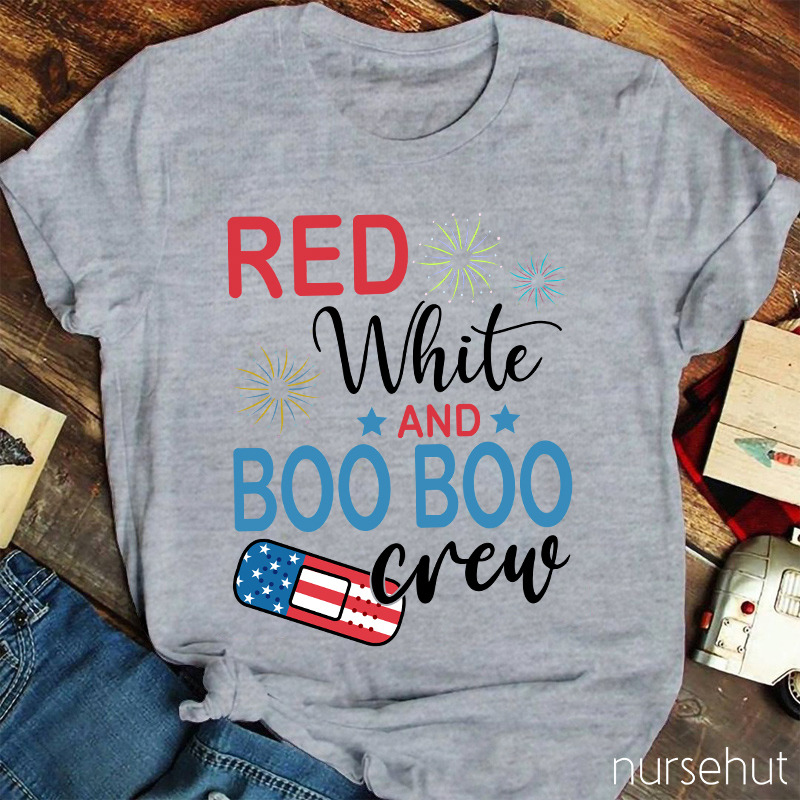 Independence Day Red White And Boo Boo Nurse T-Shirt
