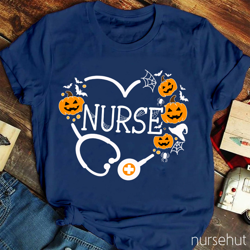 Pumpkin Stethoscope Nurse T-Shirt