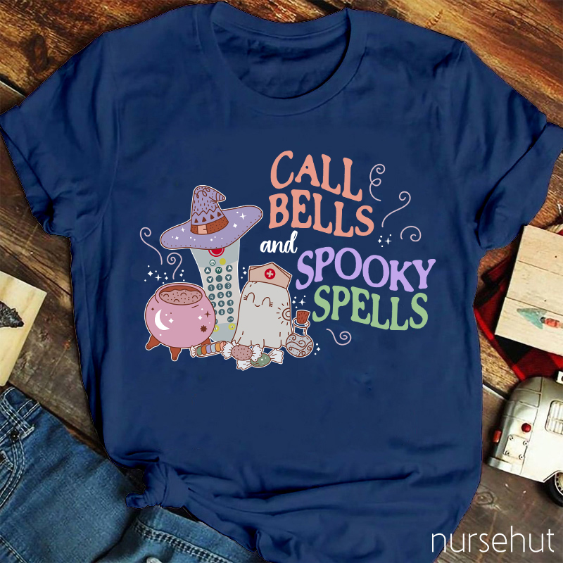 Call Bell And Spooky Spells Nurse T-Shirt