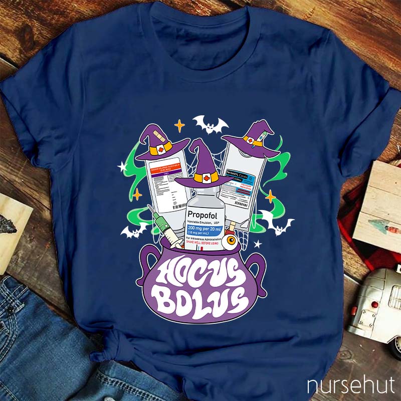 Hocus Bolus Halloween Pharmacist Nurse T-Shirt