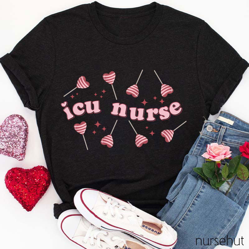 Valentine Heart Lolipop Nurse T-Shirt