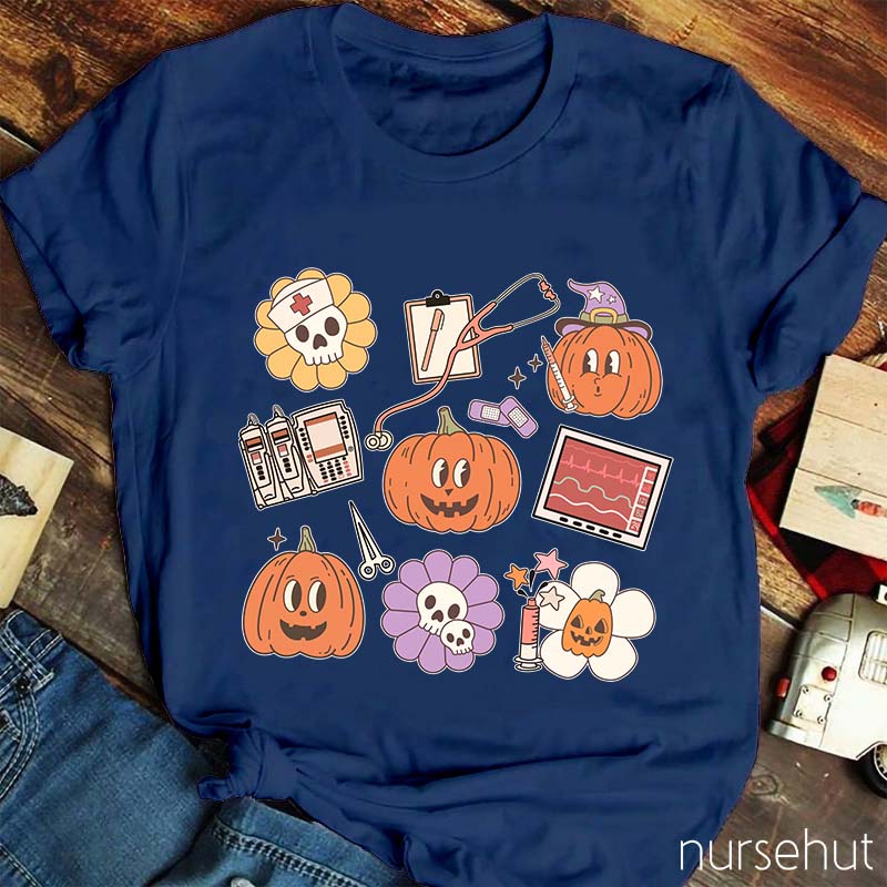 Halloween Pumpkins Nurse Life Nurse T-Shirt
