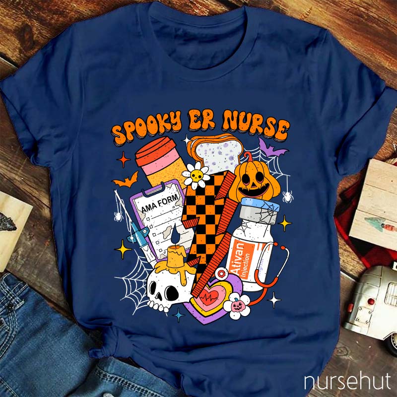 Spooky Halloween Emergency Nurse Nurse T-Shirt