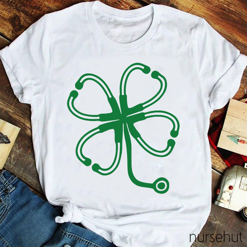 Clover Stethoscope Nurse T-Shirt