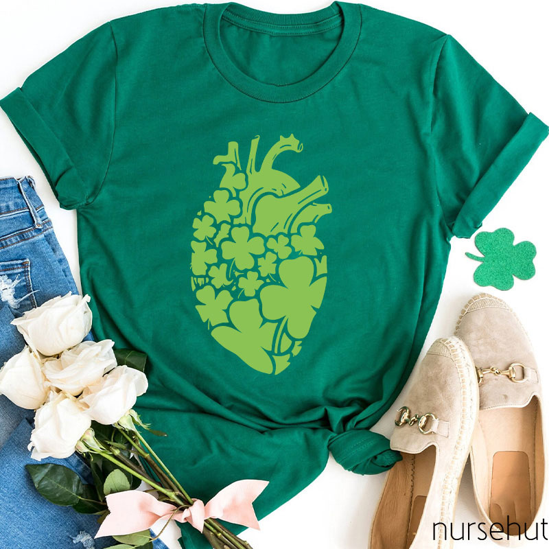 Four Leaf Clover Heart Nurse T-Shirt