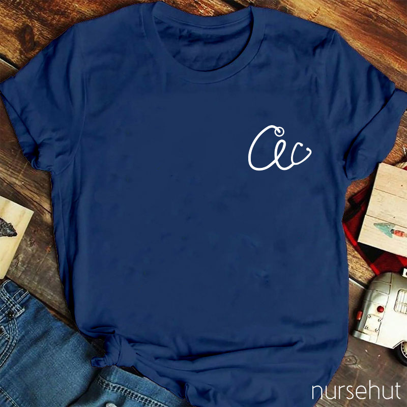 Personalized Stethoscope Letter Nurse T-Shirt