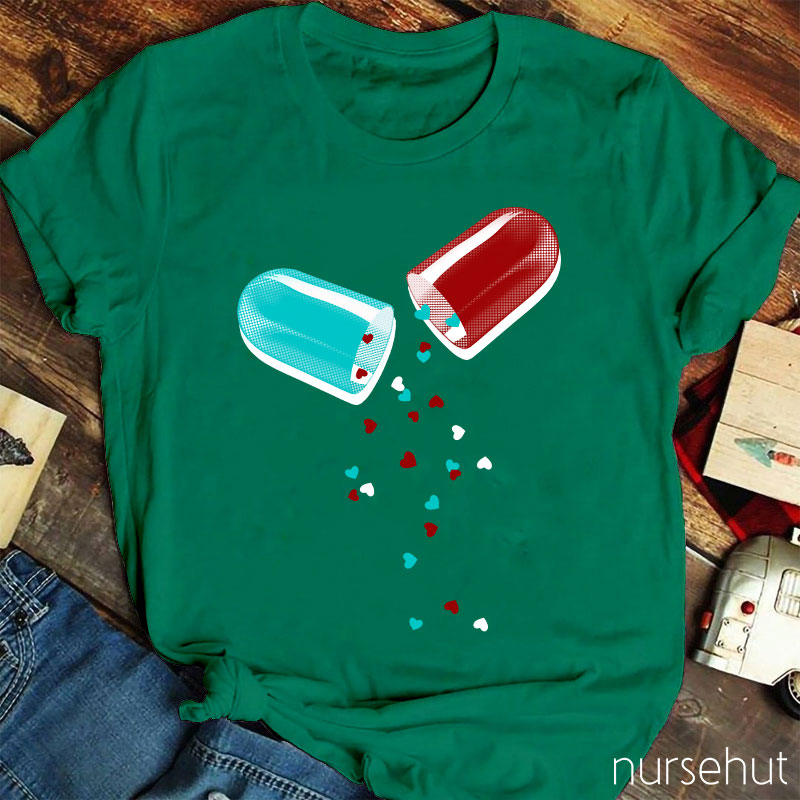 Capsule Pouring Down Love Nurse T-Shirt