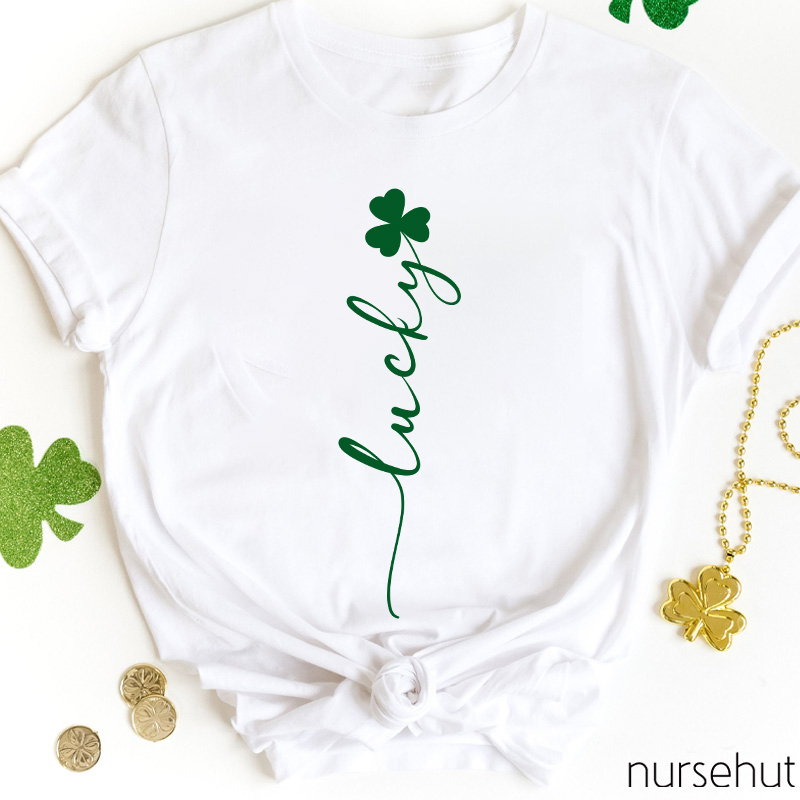 Clover Flower Lucky Stem Nurse T-Shirt