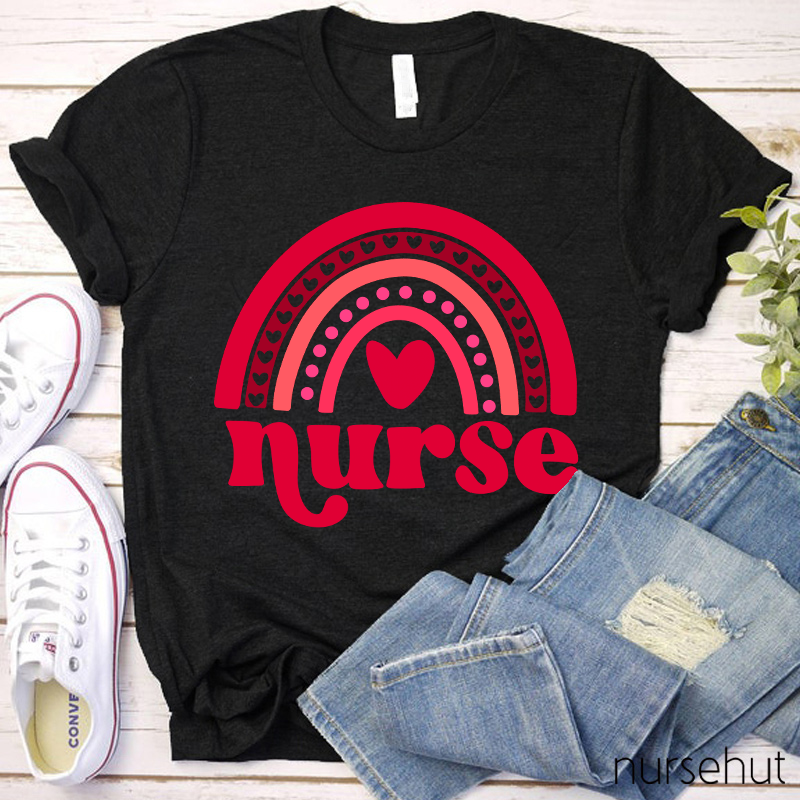 Red Rainbow Nurse T-Shirt