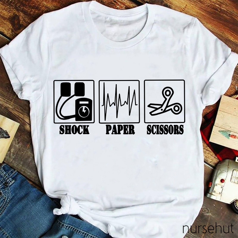 Shock Paper Scissors Nurse T-Shirt