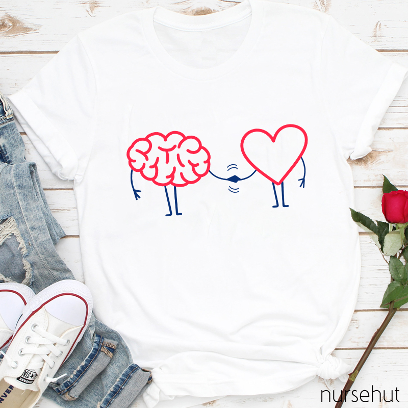 Brain Heart Love Nurse T-Shirt