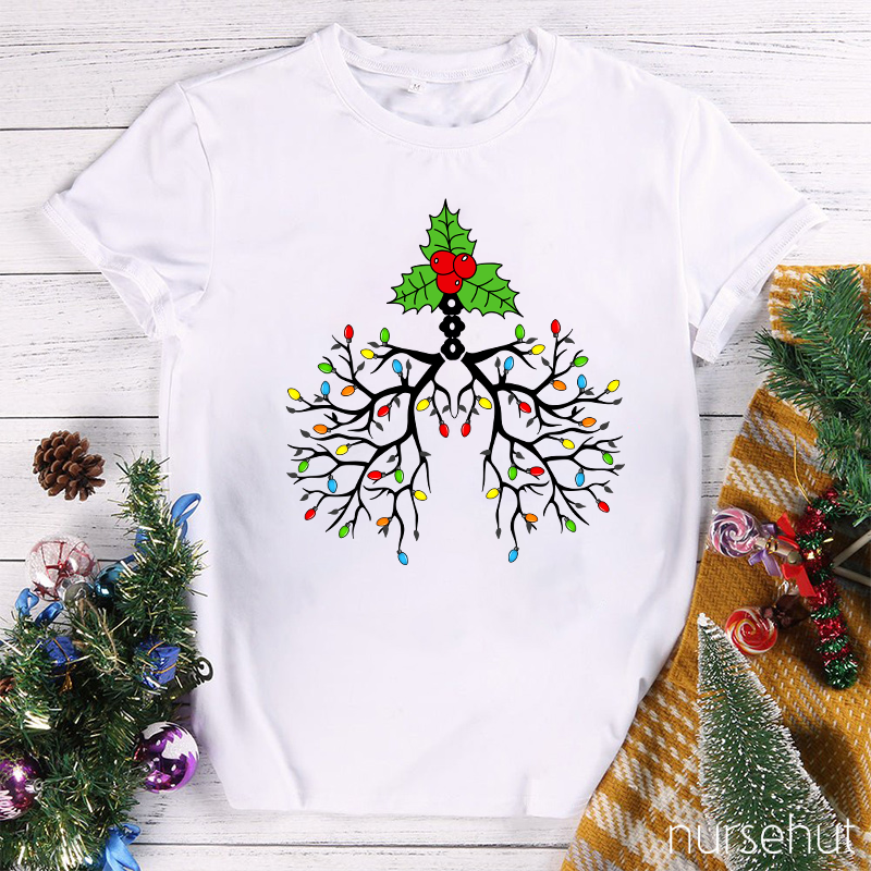 Christmas Vibes Lungs Nurse T-Shirt