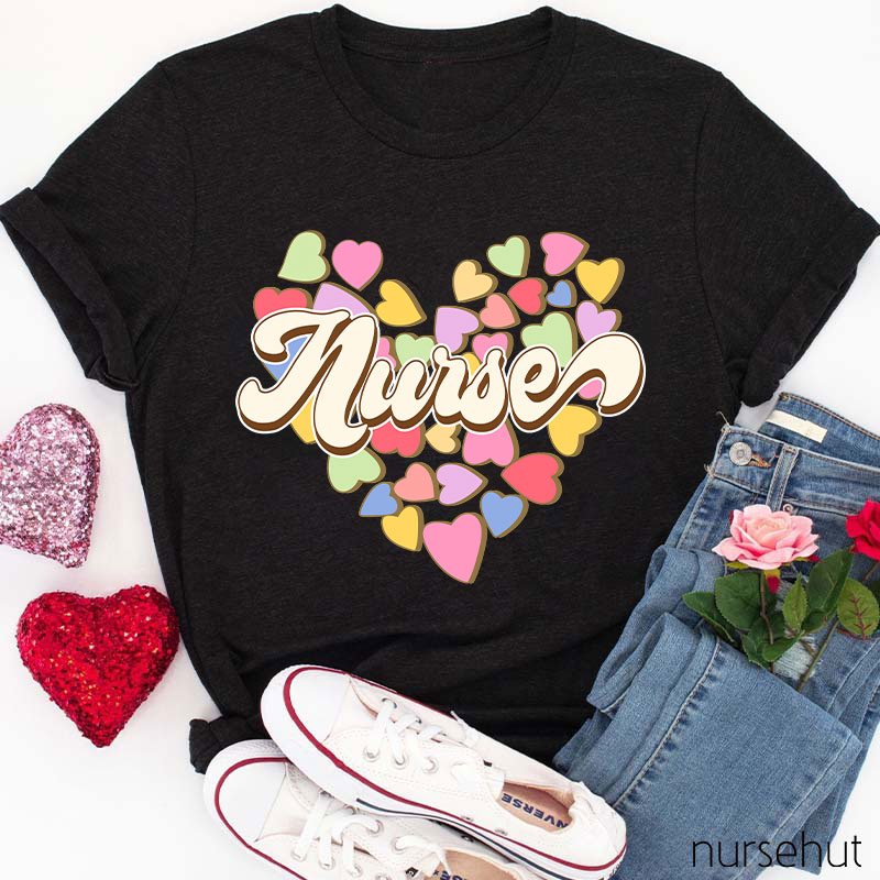 Hearts Pills Valentine Nurse T-Shirt