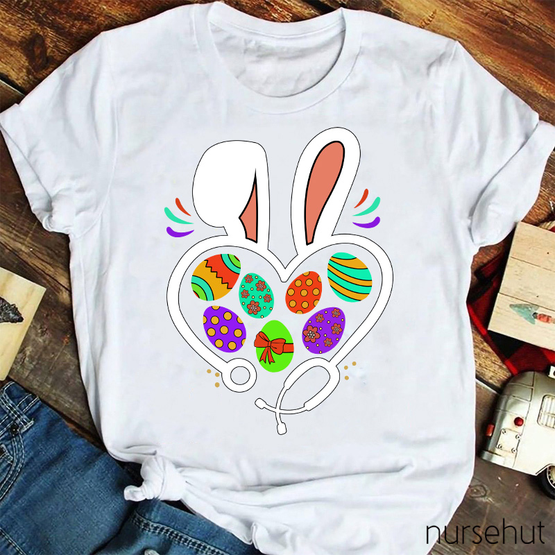 Easter Bunny And Eggs Nurse T-Shirt
