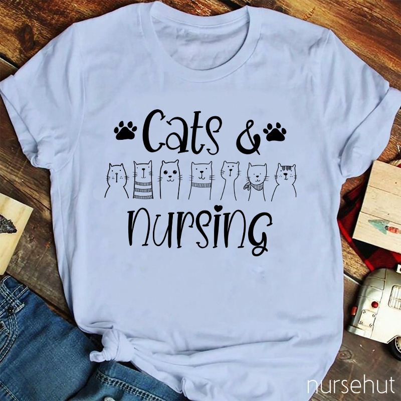 Cats And Nursing Nurse T-Shirt