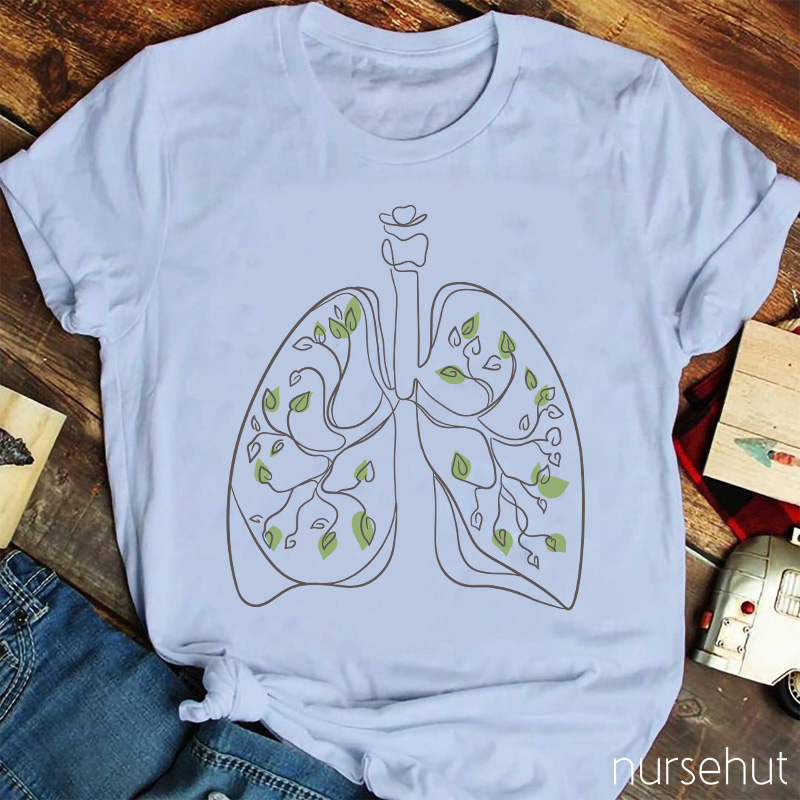 The Lung With Tree Branches Leaves Nurse T-Shirt