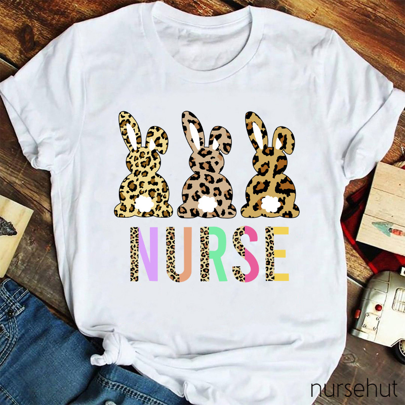 Leopard Bunnies Nurse T-Shirt