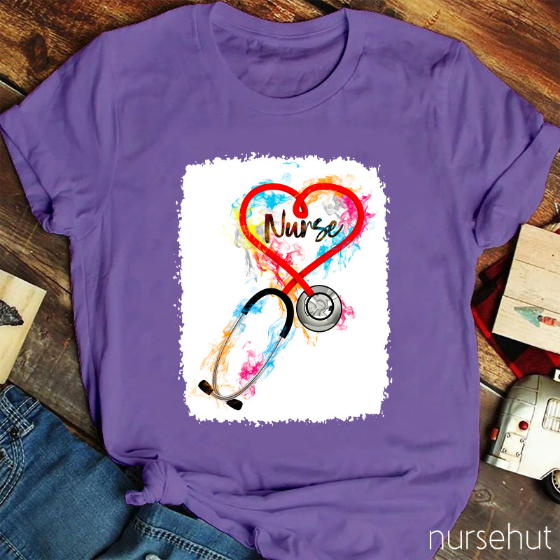 Heart Stethoscope Nurse T-Shirt