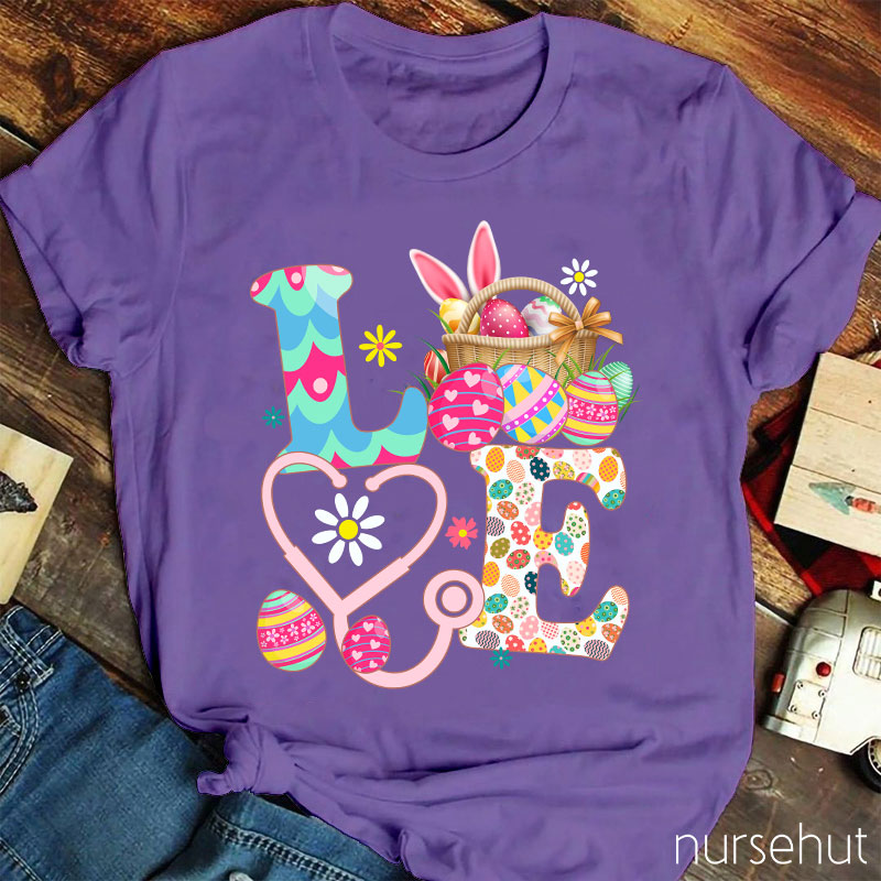 Love Rich Pattern Nurse T-Shirt