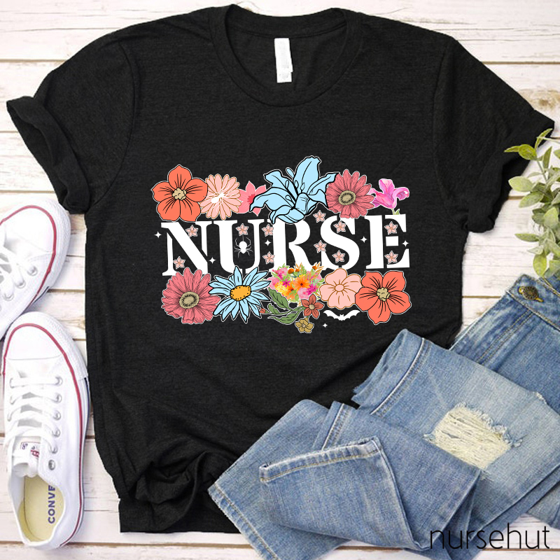 Nurse Surrounding By Flower Nurse T-Shirt