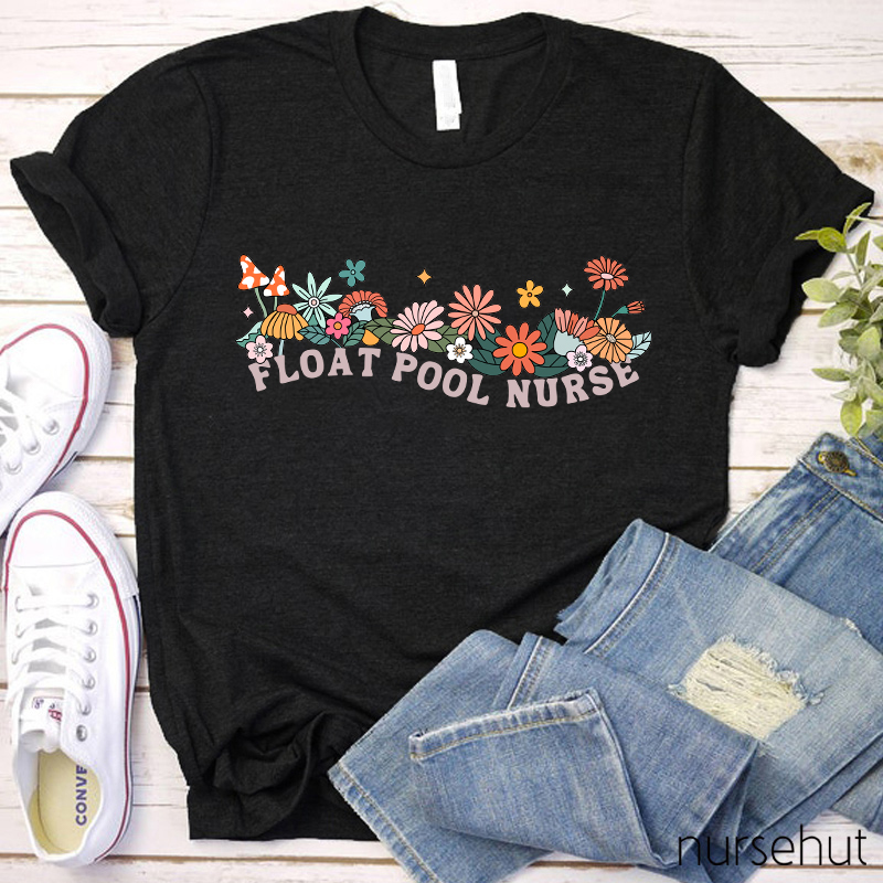 Float Pool Nurse Spring Nurse T-Shirt
