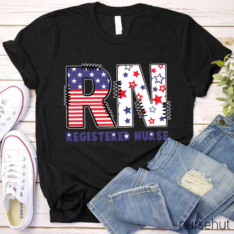 Personalized Flat RN Nurse T-Shirt