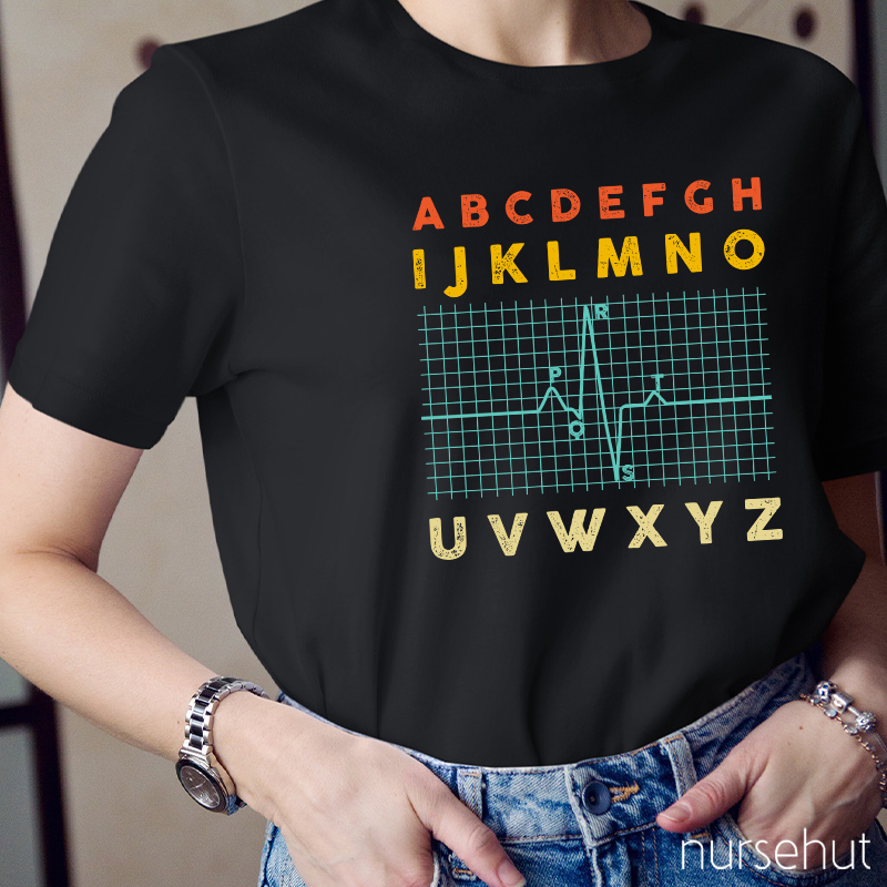Alphabet With Electrocardiogram Nurse T-Shirt