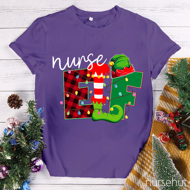 Nurse Elf Christmas Nurse T-Shirt