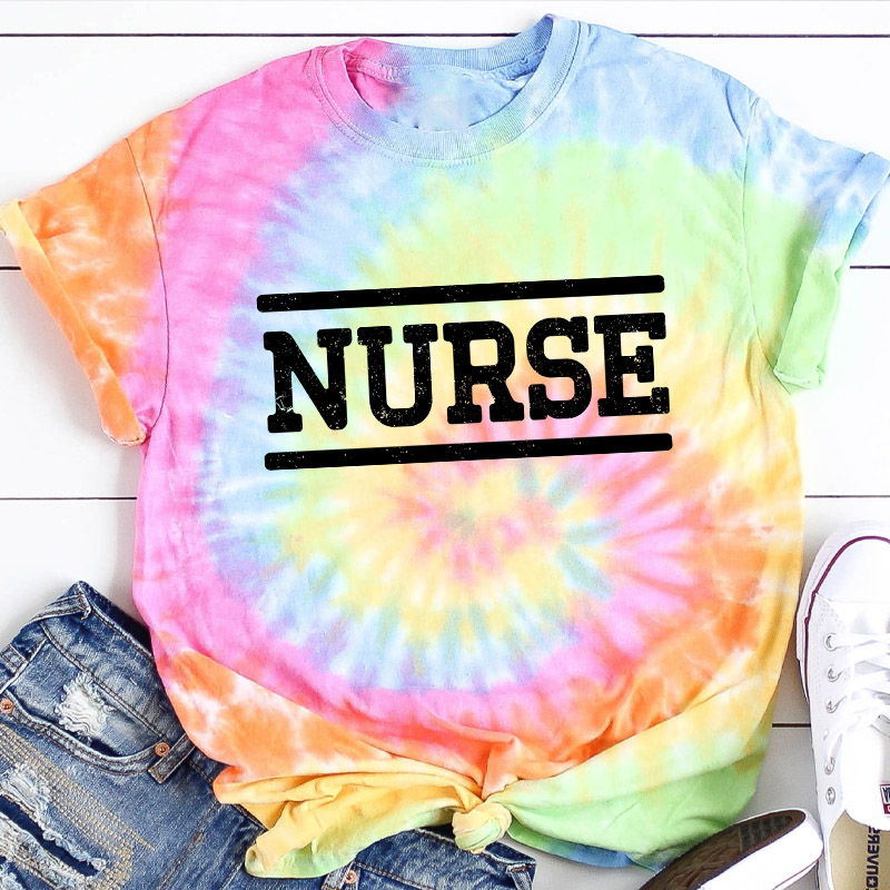 Nurse Alphabet Nurse Tie-dye T-Shirt