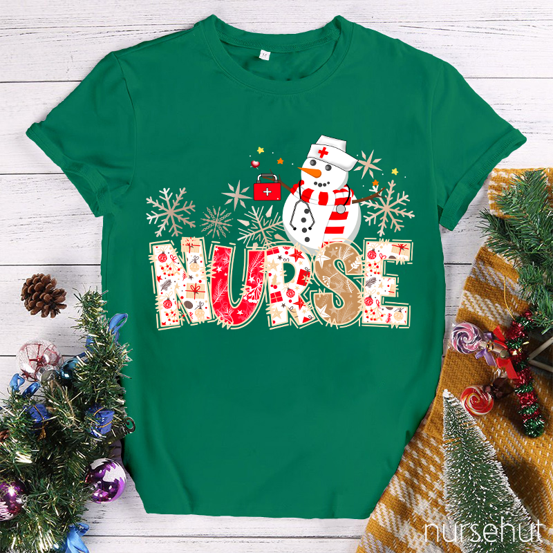 Snowman Nurse On Position Nurse T-Shirt